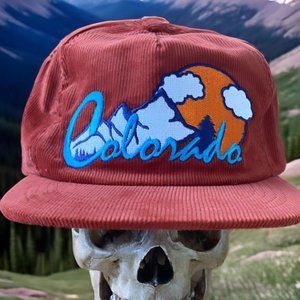 Colorado Mountain Escape Rockies Sienna Corduroy Travel Retro Snapback Cap Hat